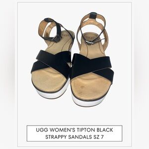 UGG Women's Tipton Black Strappy Sandals